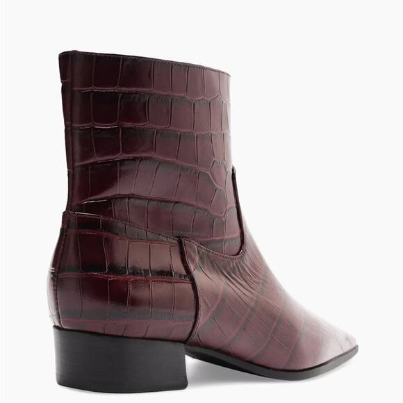 SCHUTZ Helena Crocodile Burgundy boots 8.5 - Picture 4 of 9